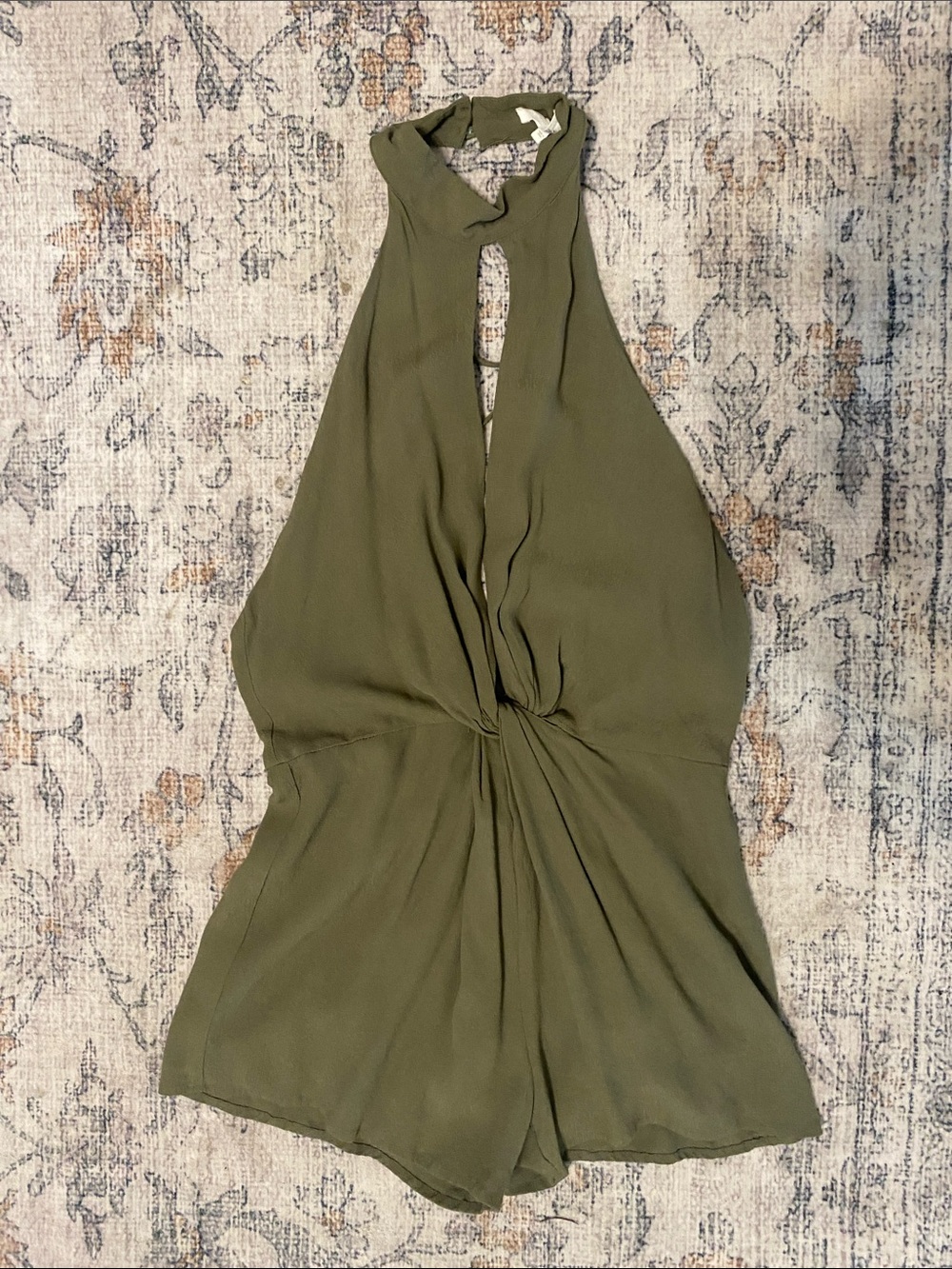 Honey Belle Lined Army Green Romper